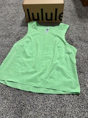 lululemon athletica Bright Lime Green Perforated Performance Tank